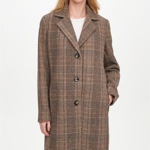 DKNY plaid walker coat